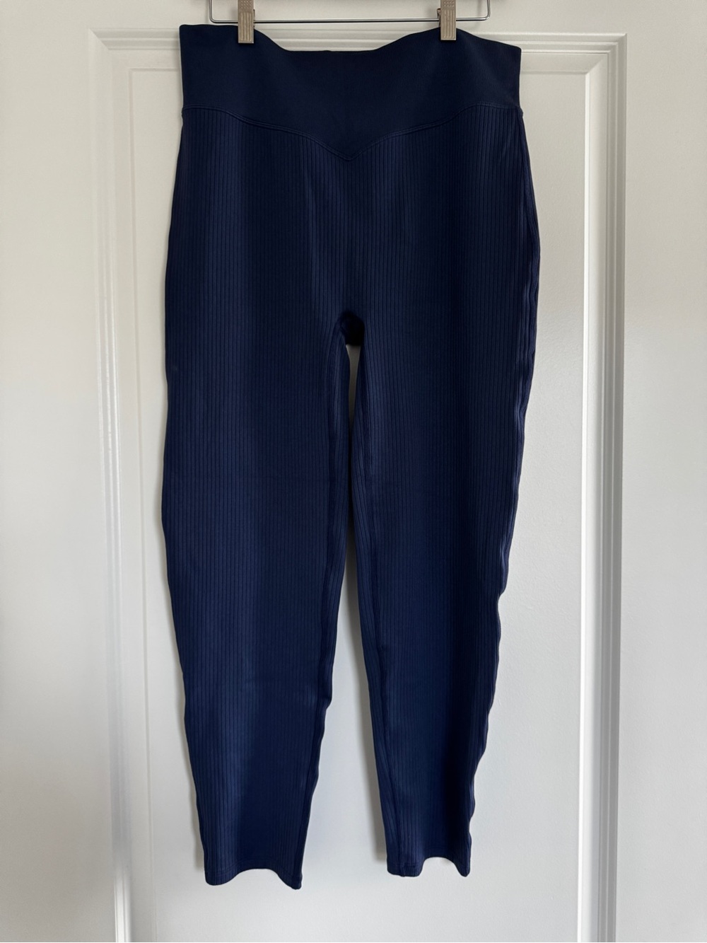 NWT V.S. PINK Dark Navy Blue Ribbed Active Full Length Regular Fit Leggings XXL